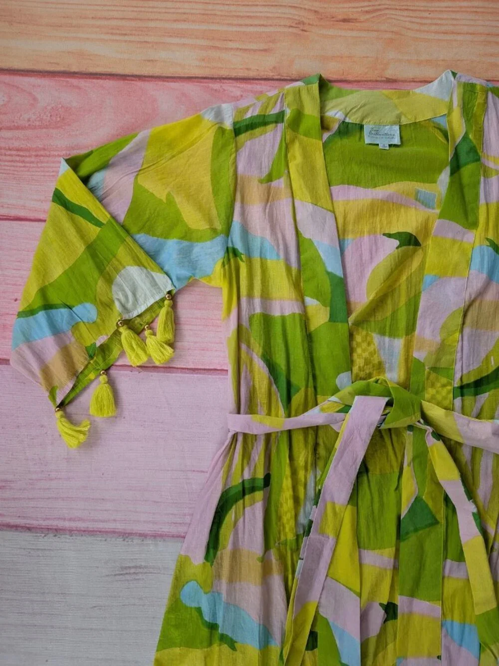 True‎ Destination Green Tassel Cotton Coverup S